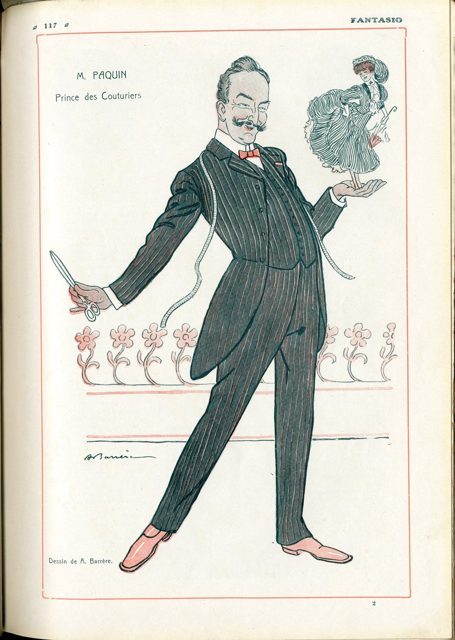 Fantasio, : Metiers, Divat - Tailor Couturier, Paquin, 1907.06.15. (metszet) alkotó: Adrien Barrere