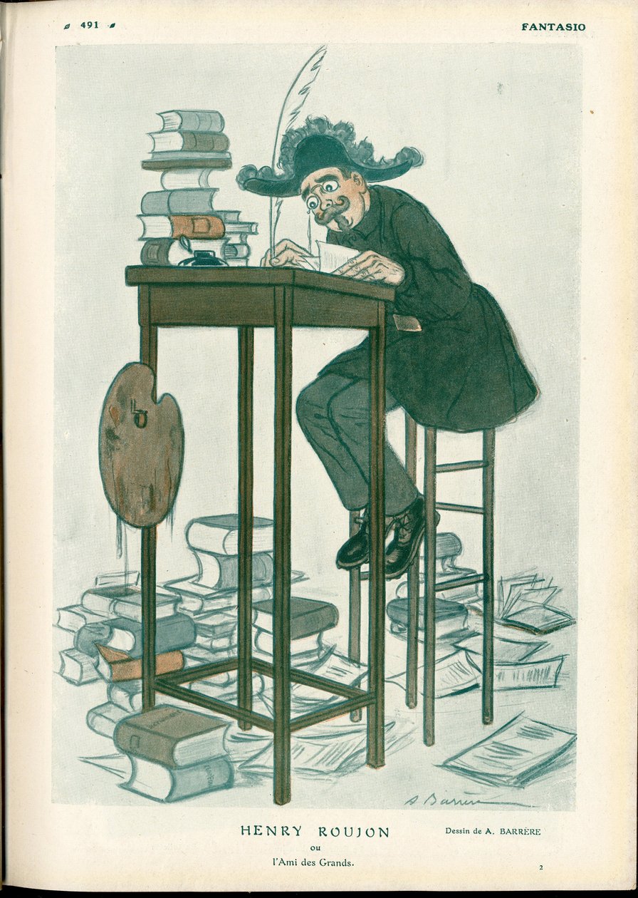 Fantasio, kb. 1912_2_15 - A Barrere (1874-1931) illusztrációja: Képzőművészet, Írásolvasás - Roujon Henry alkotó: Adrien Barrere