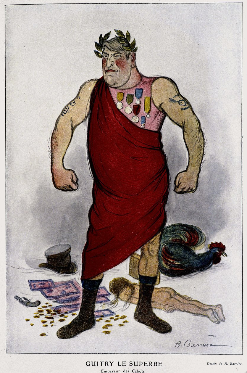 Guitry the Superb, Cabots császára. Komikus, drámaíró és francia filmrendező – az 1911.12.01. „Fantasio” című filmben. alkotó: Adrien Barrere