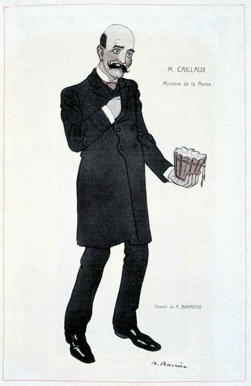Joseph Caillaux, bérügyi miniszter – Adrien Barrere (1877-1931) illusztrációja a „Fantasio” című művében, 1907.02.15. alkotó: Adrien Barrere