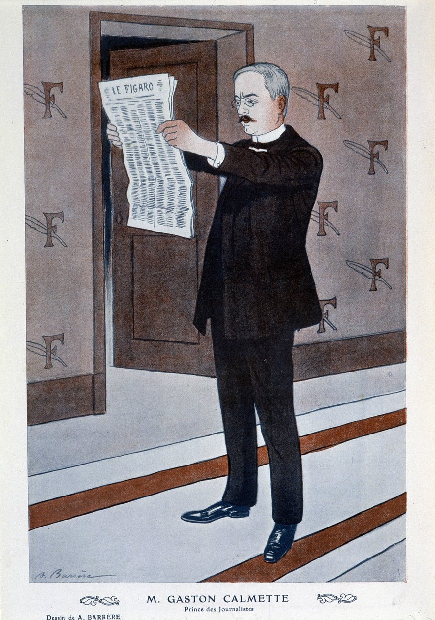 Gaston Calmette, a Figaro rendezőjének portréja, Barrère, „” Fantasio”” alkotó: Adrien Barrere