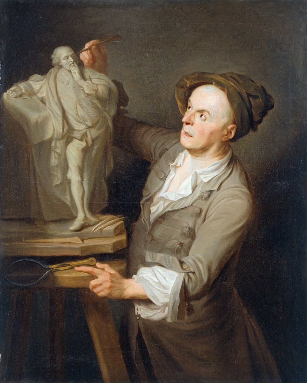 Louis-Francois Roubiliac (1695-1762) Shakespeare emlékművének modellezése (olaj, vászon) alkotó: Adrien Carpentiers
