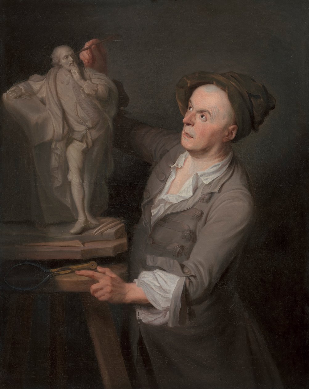 Louis-Francois Roubiliac Shakespeare emlékművét modellezi alkotó: Adrien Carpentiers