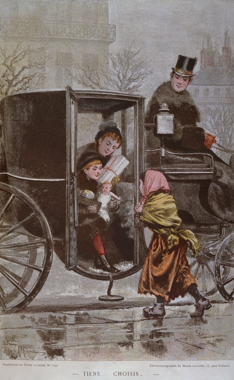 „Kérem válasszon”, illusztráció a „Le Monde Illustre”, 1890 körül alkotó: Adrien Emmanuel Marie
