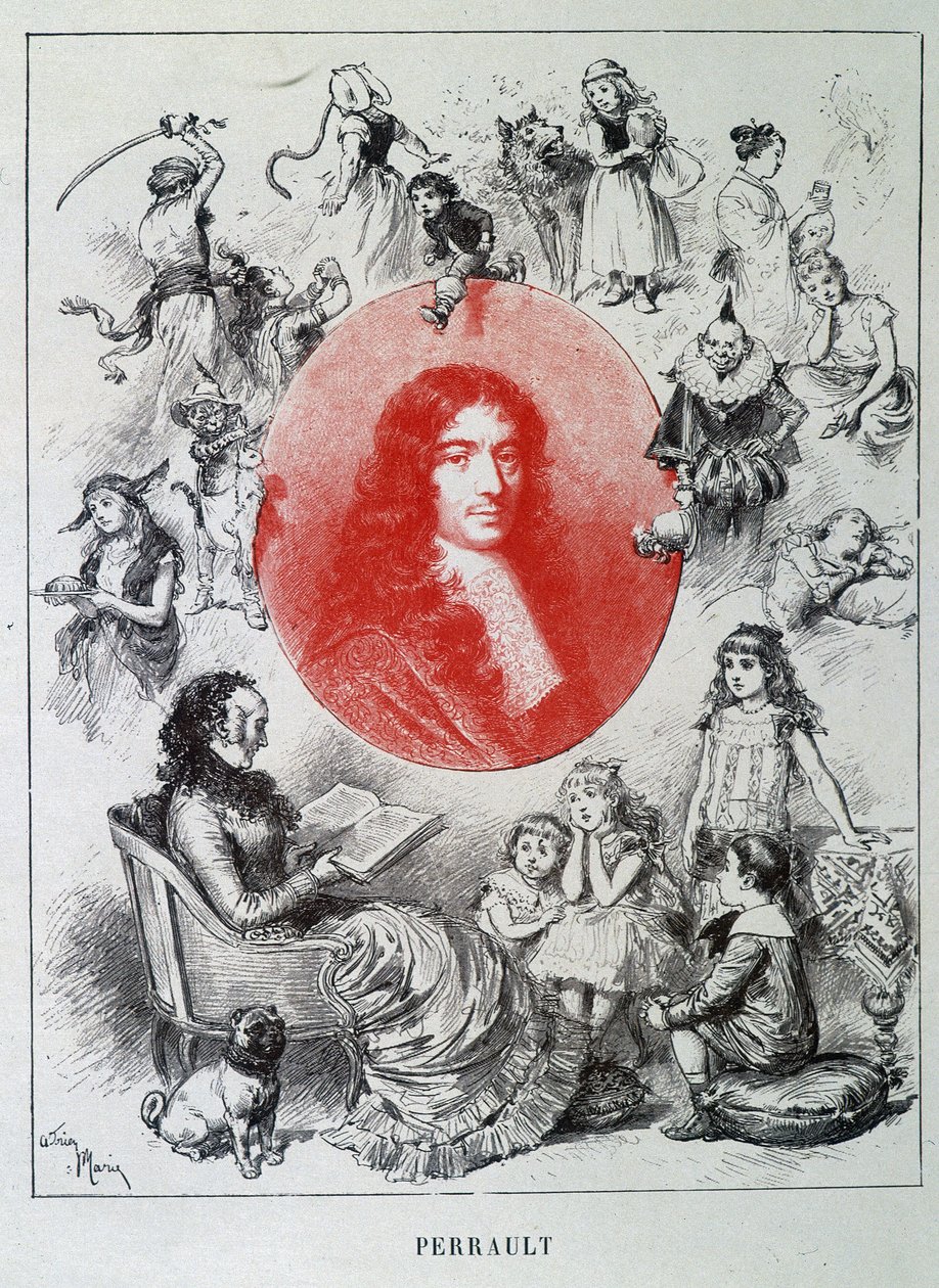 Charles Perrault portréja – Charles Perrault „Les contes de fees” című filmjében, Adrien Marie illusztrációi alkotó: Adrien Emmanuel Marie