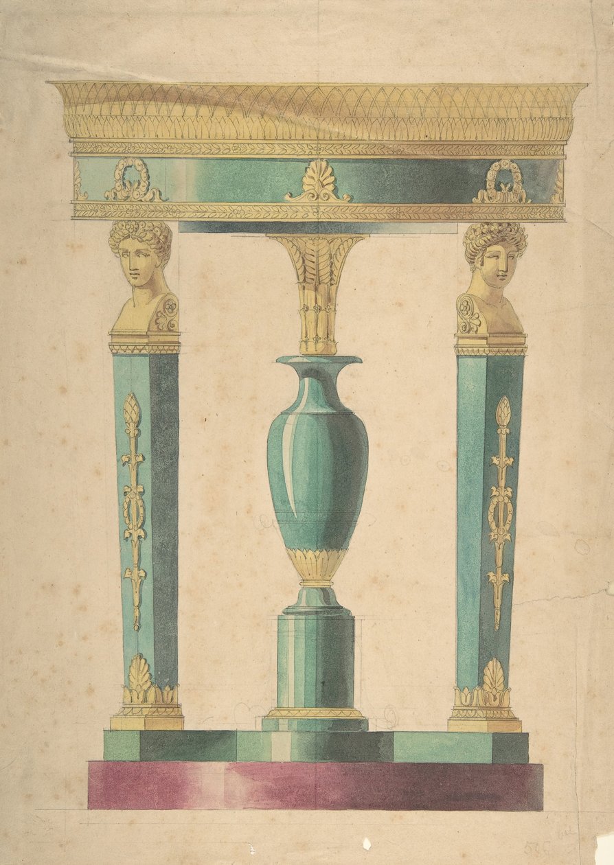 Tervezés asztalhoz, 19. század eleje. alkotó: Adrien Louis Marie Cavelier.