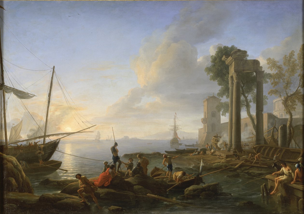 Marina naplementekor, 1726 alkotó: Adrien Manglard