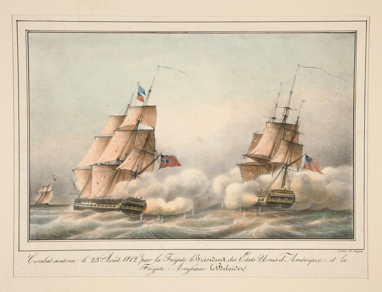 A harcot 1812. augusztus 23-án a Fregatt, az Egyesült Államok elnöke támogatta alkotó: Adrien Victor Auger