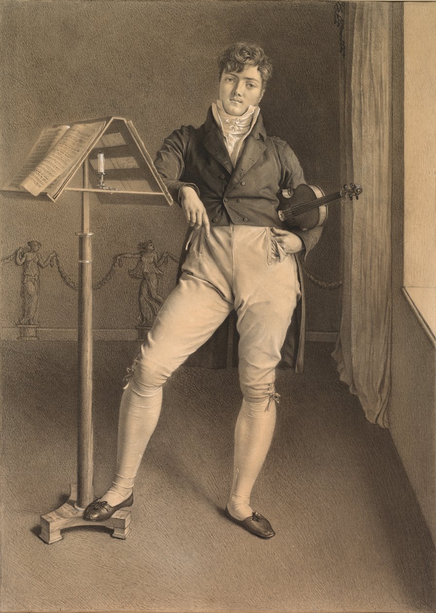 Jean Vidal hegedűművész (1789-1867) portréja alkotó: Adrien Victor Auger
