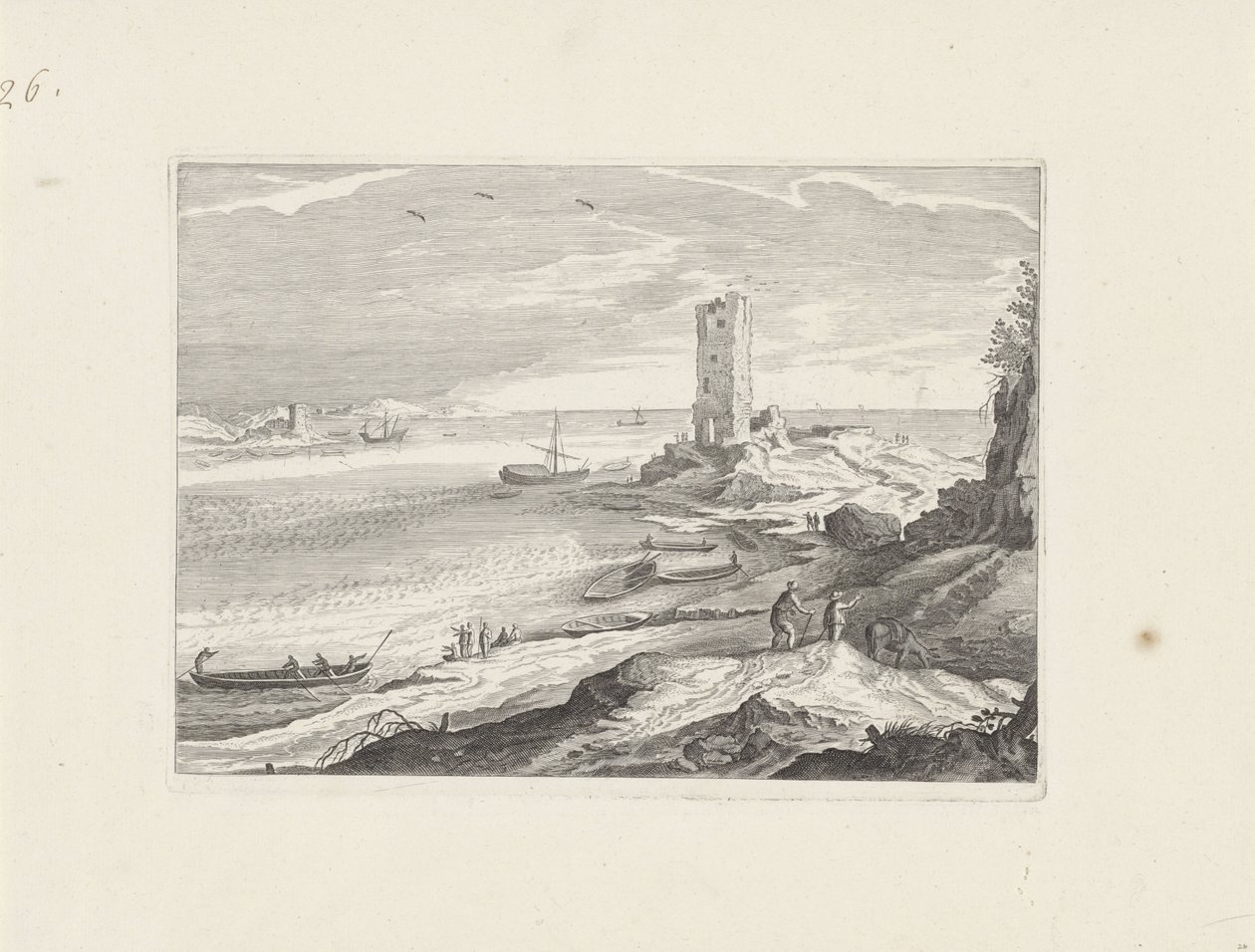Tengeri táj egy torony romjaival alkotó: Aegidius Sadeler (II) (attributed to)