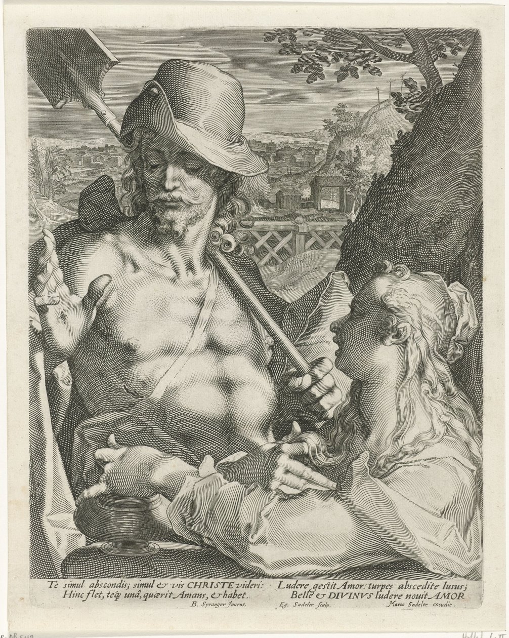 Krisztus Kertészként jelenik meg Mária Magdolnának (Noli mi tangere) alkotó: Egidius  Sadeler (II)