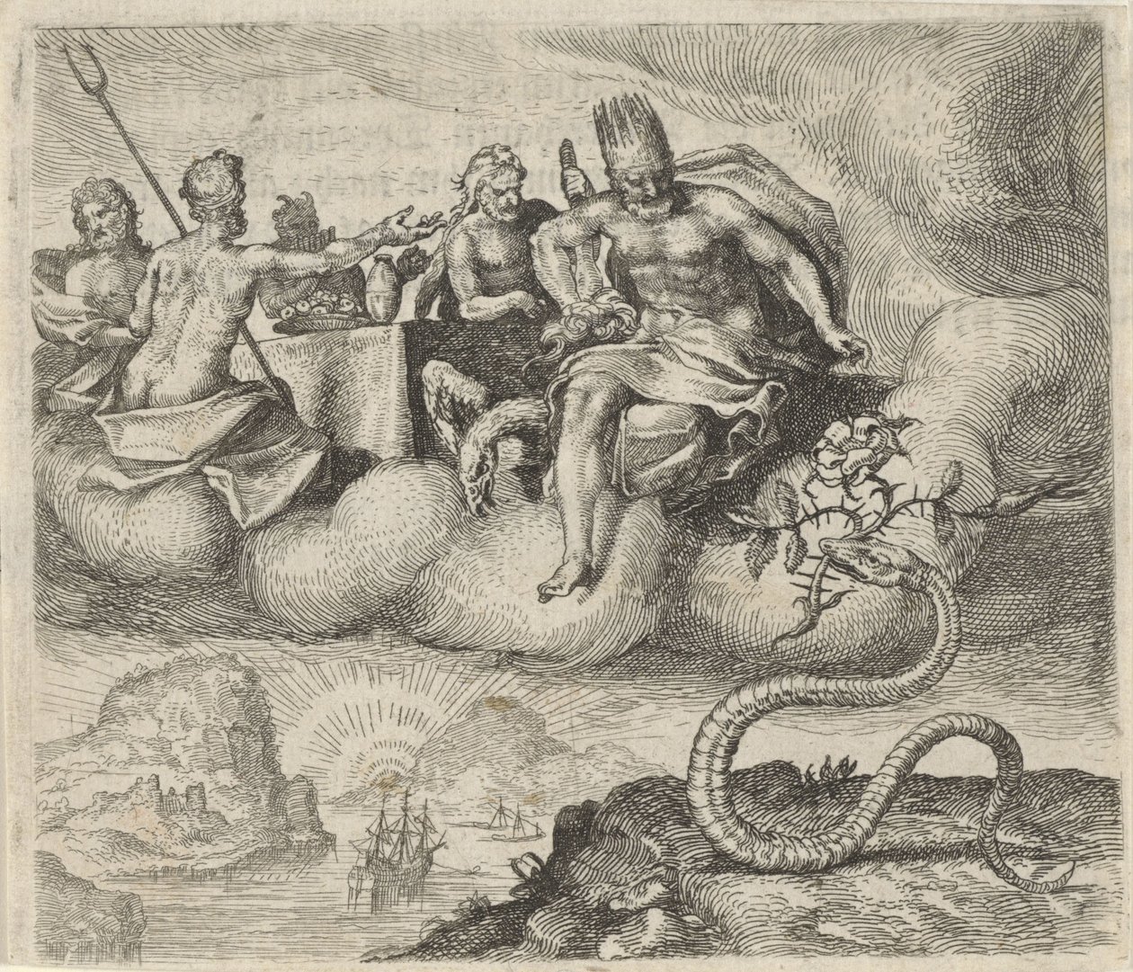 Jupiter és a kígyó meséje alkotó: Egidius  Sadeler (II)