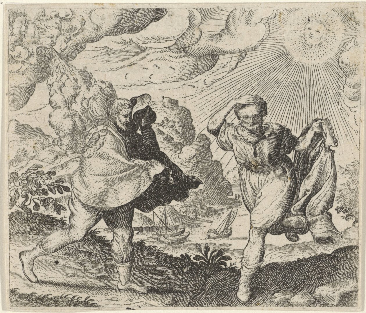 Mese a szélről, a napról és a sétálókról alkotó: Egidius  Sadeler (II)