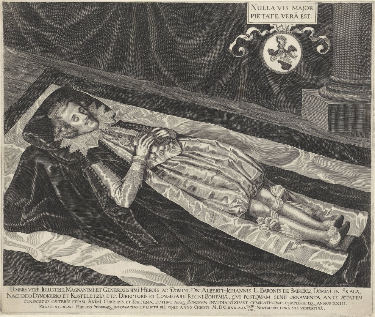 Albert-Johannes portréja, báró van Smirzicz a halálos ágyán alkotó: Egidius  Sadeler (II)