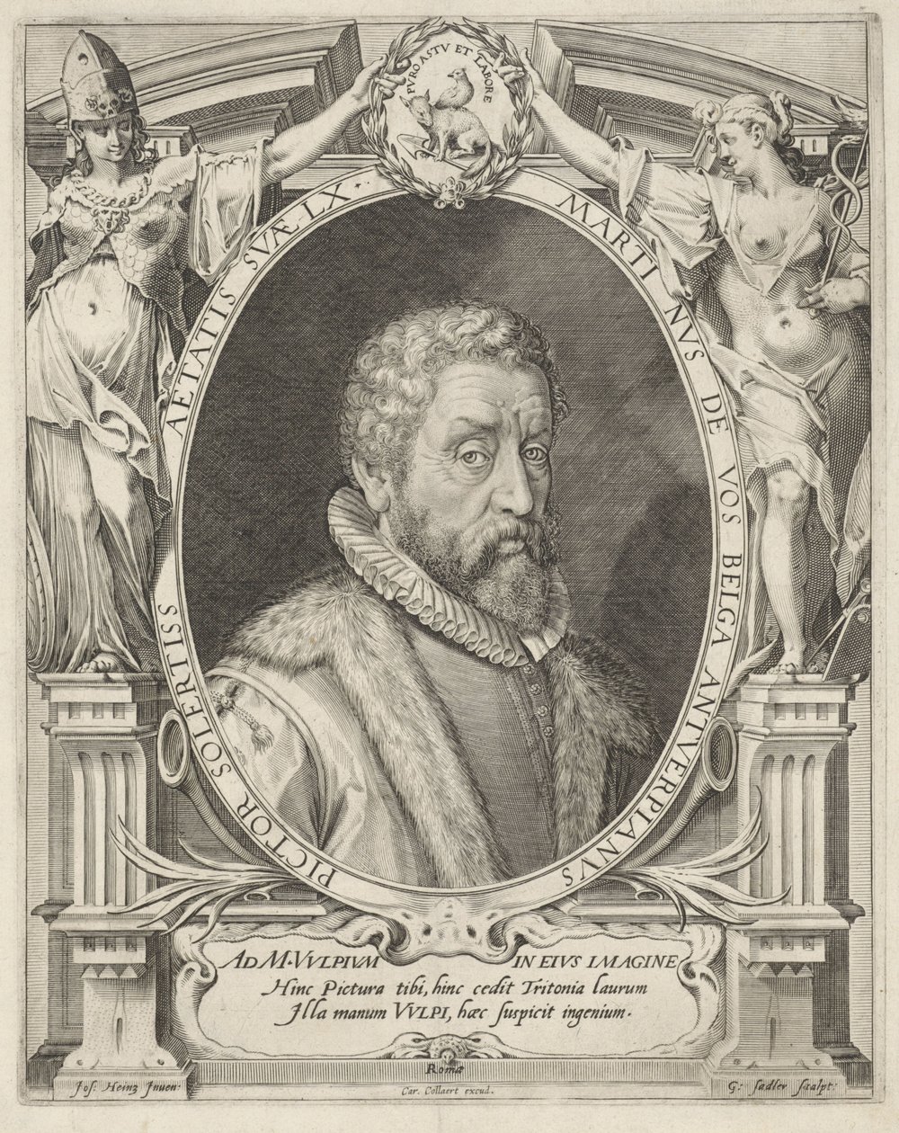 Maerten de Vos portréja 60 évesen alkotó: Egidius  Sadeler (II)