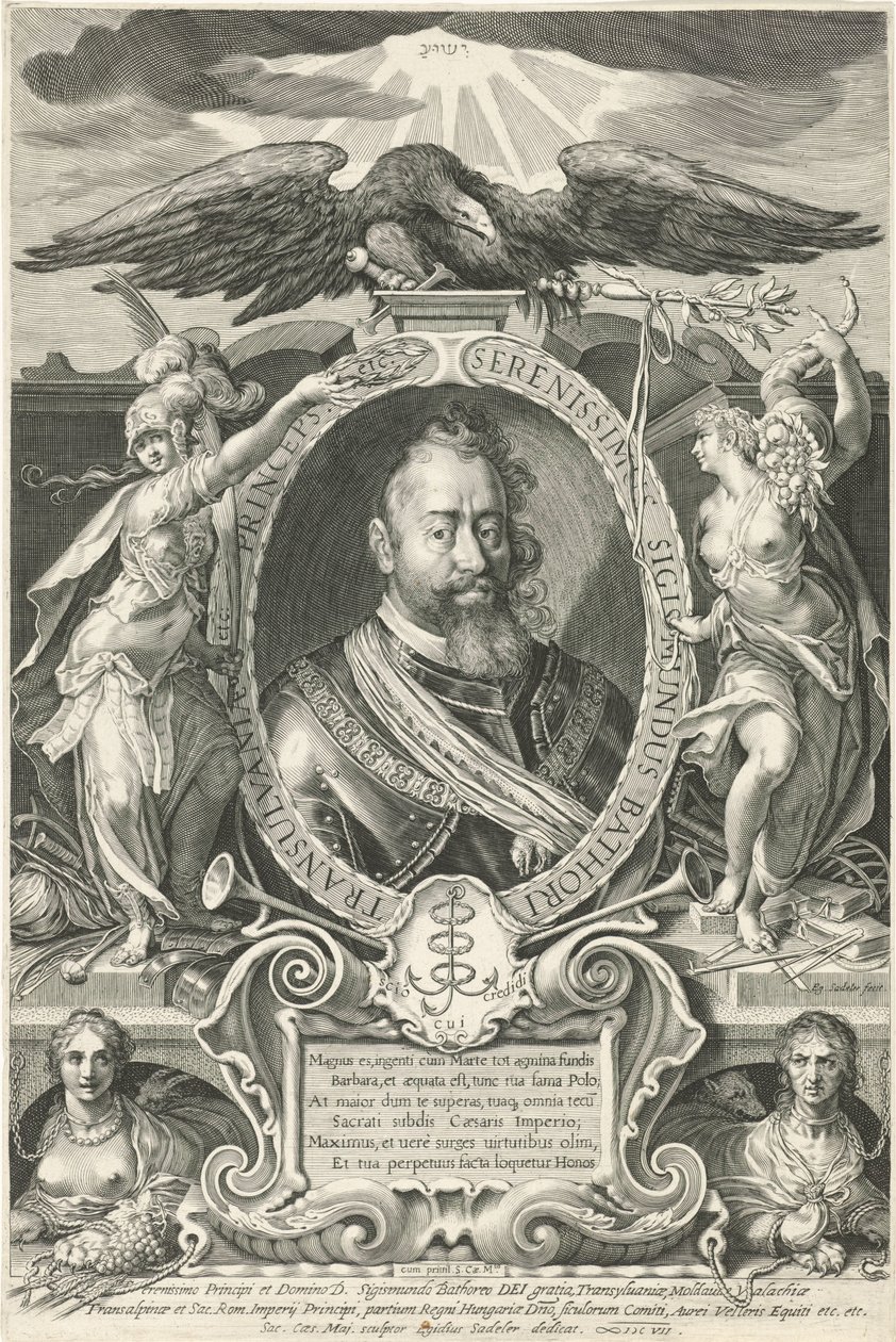 Báthory Zsigmond erdélyi fejedelem arcképe alkotó: Egidius  Sadeler (II)