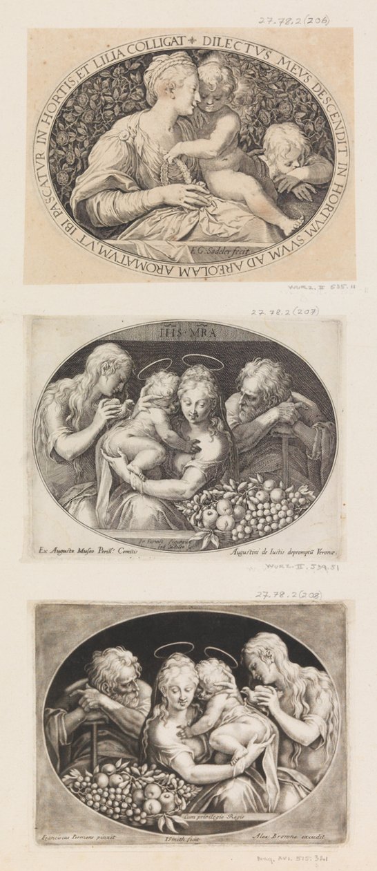 Madonna és gyermeke Szent Jánossal. alkotó: Aegidius Sadeler II