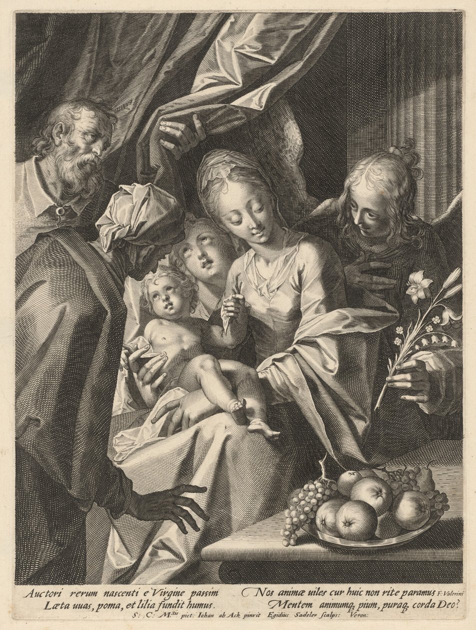 A Szent Család Szent Annával és két angyallal alkotó: Aegidius Sadeler II, after Hans von Aachen