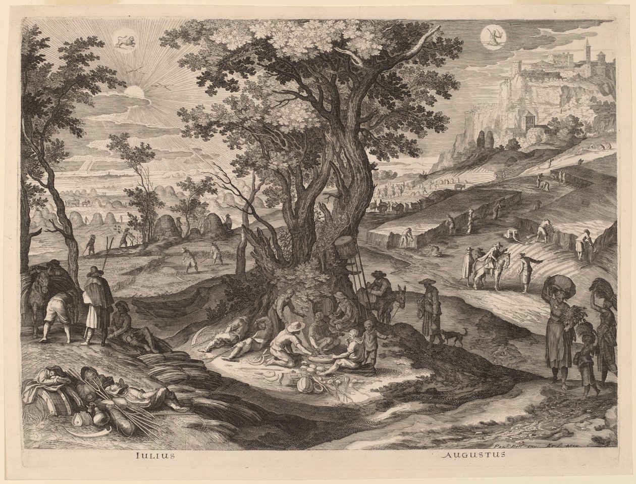 július és augusztus alkotó: Aegidius Sadeler II after Paul Bril