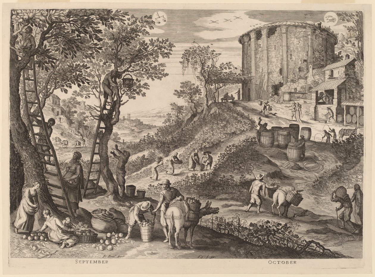 Szeptember és október alkotó: Aegidius Sadeler II after Paul Bril