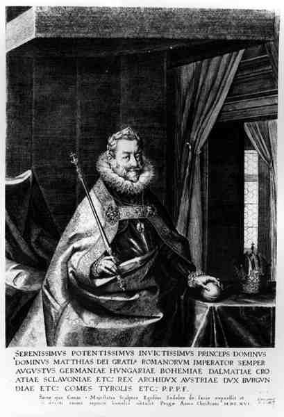 Mátyás (1557-1619), római római császár portréja, 1616 alkotó: Aegidius Sadeler or Saedeler