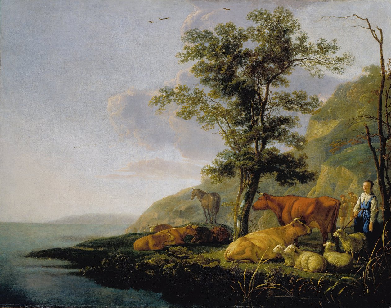 Szarvasmarha a folyó közelében alkotó: Aelbert Cuyp