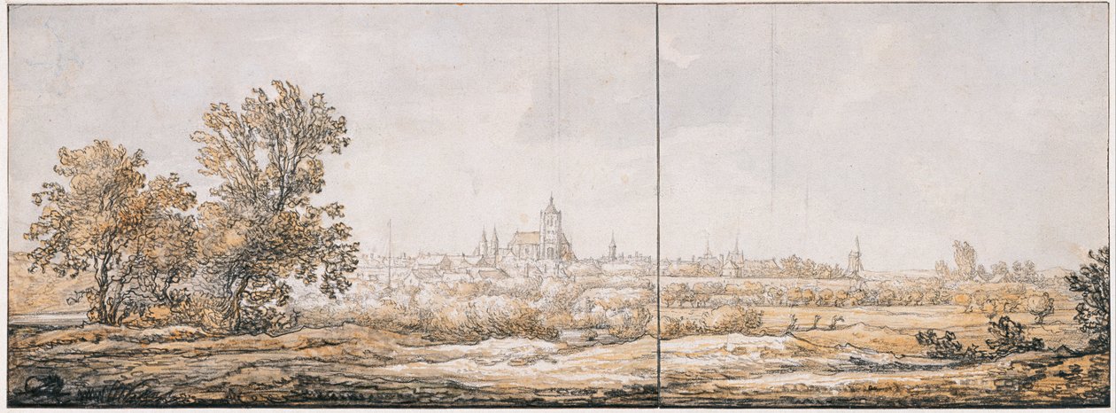Arnhem látképe délről alkotó: Aelbert Cuyp