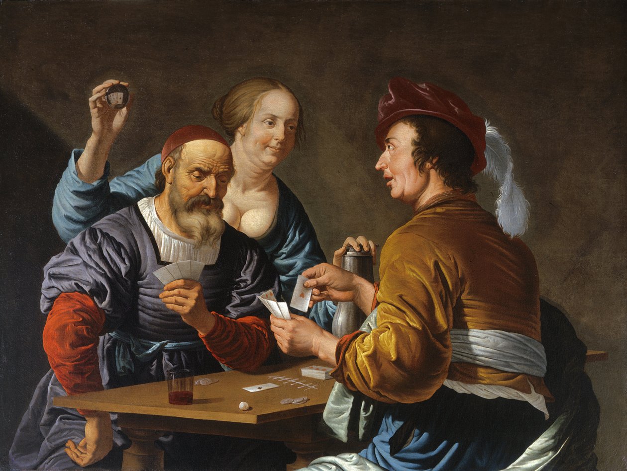 Kártyaélesek egy belső térben, 1656 alkotó: Aelbert Jansz. van der Schoor