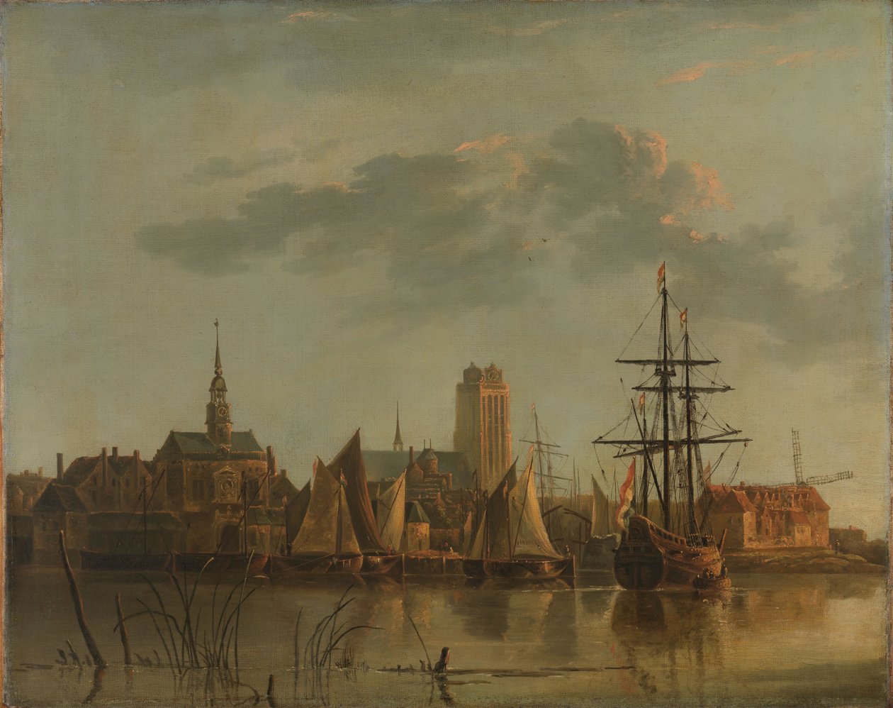 Dordrecht kilátása naplementében alkotó: Aelbert (after) Cuyp