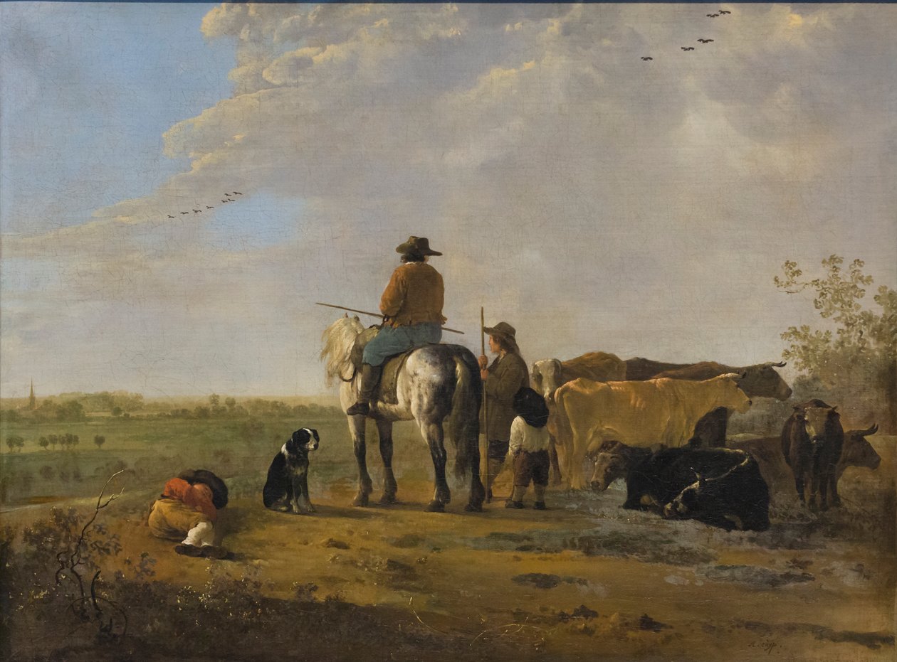 Tájkép lovassal, 1655-60 körül (olaj, vászon) alkotó: Aelbert Cuyp