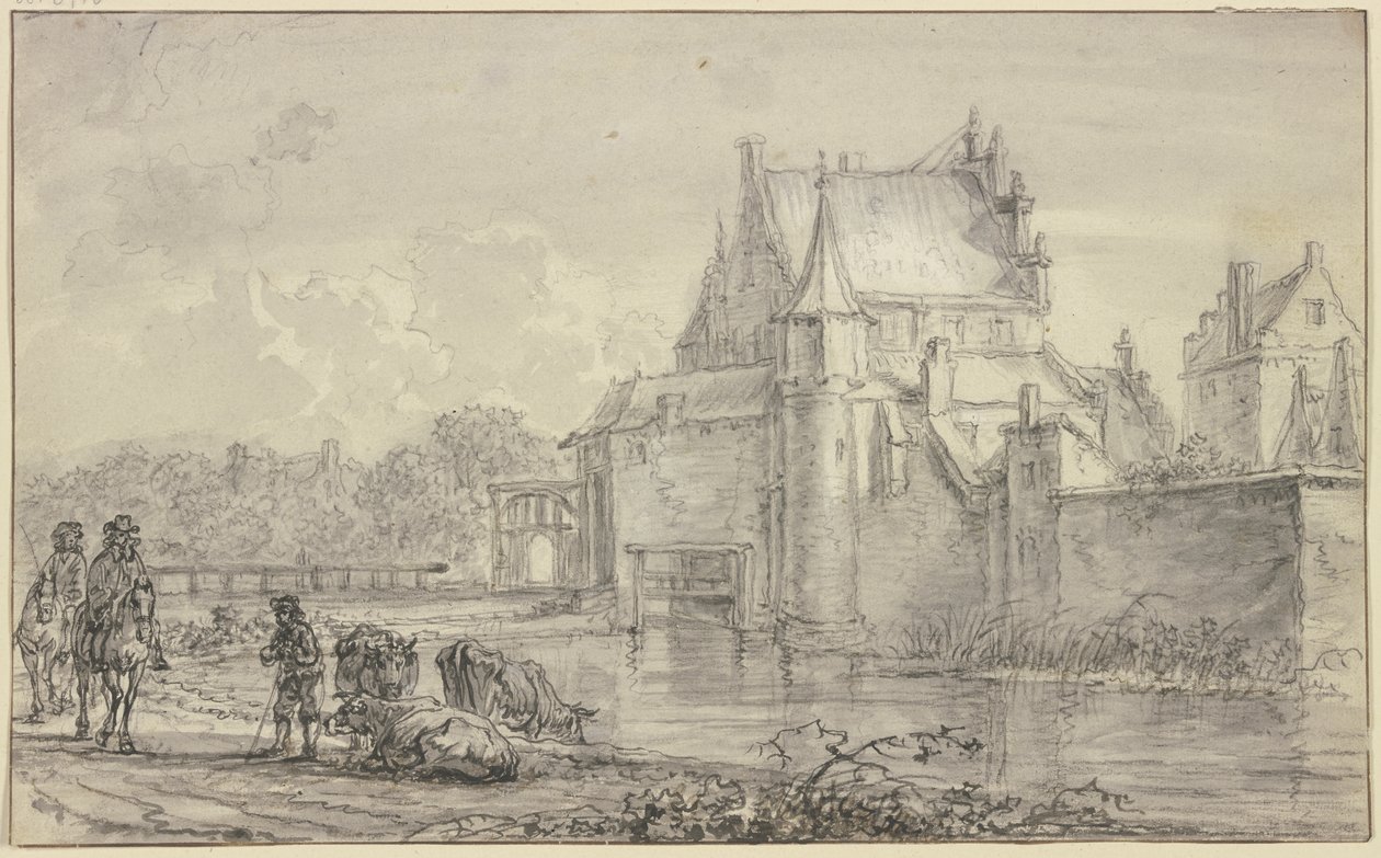 A régi delfti kapu Rotterdamban alkotó: Aelbert Cuyp