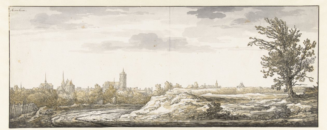 Kilátás Arnhemre Arnhem (cím a tárgyon) alkotó: Aelbert Cuyp