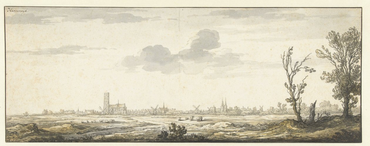 Harderwijk kilátása Harderwijk. (cím a tárgyon) alkotó: Aelbert Cuyp