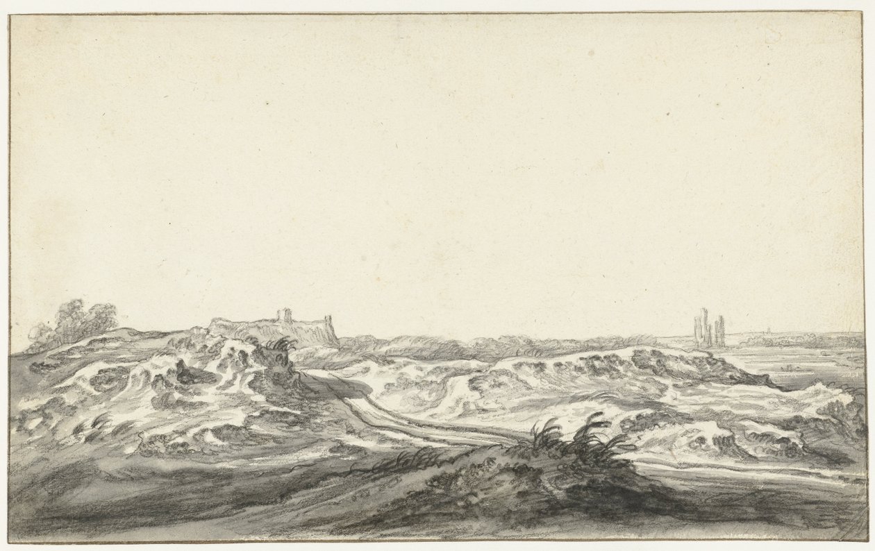 Kilátás a Huis te Kleef dűnéiről Haarlem közelében alkotó: Aelbert Cuyp