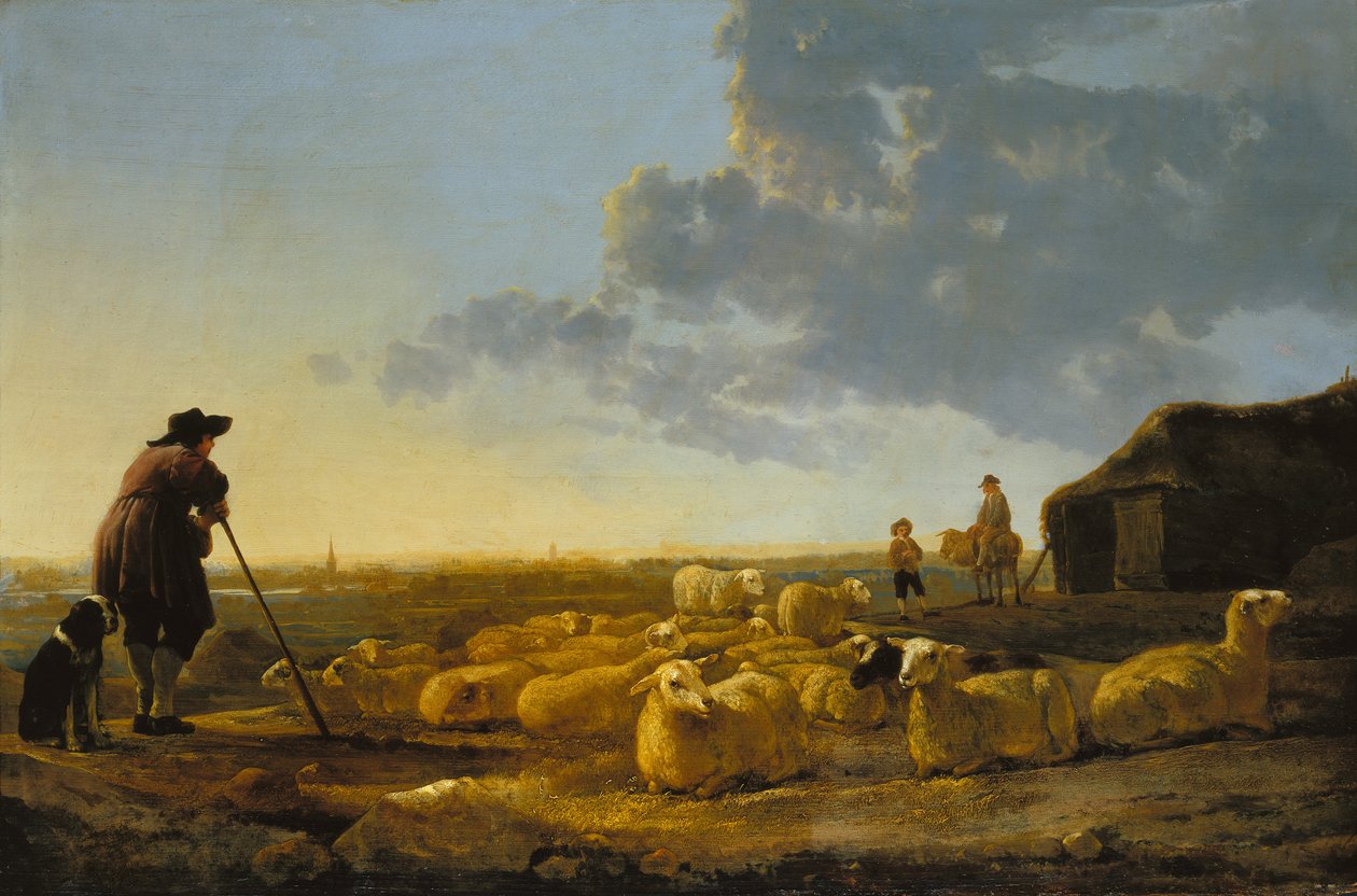 Juhnyáj a legelőn alkotó: Aelbert Cuyp