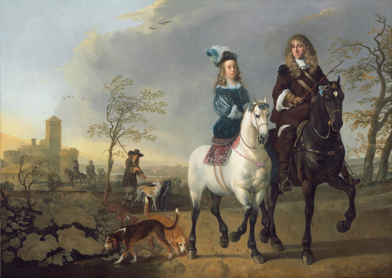 Hölgy és úr lóháton alkotó: Aelbert Cuyp