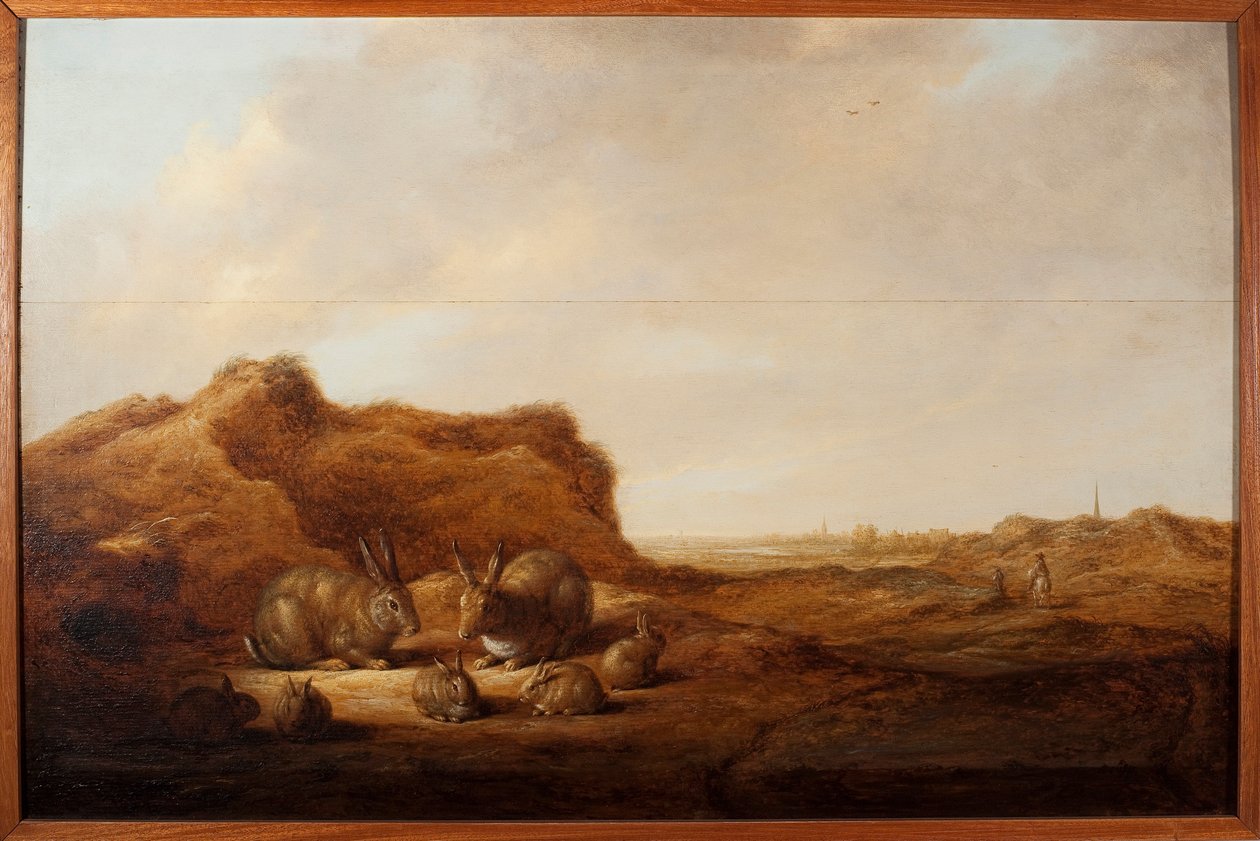 Táj nyulakkal Albert (Aelbert vagy Aelbrecht) Cuyp festménye (1620-1691) 1641-1642 Méret: 44x67 cm Gének, Musei di Strada Nuova (korábban Palazzo Rosso) alkotó: Aelbert Cuyp