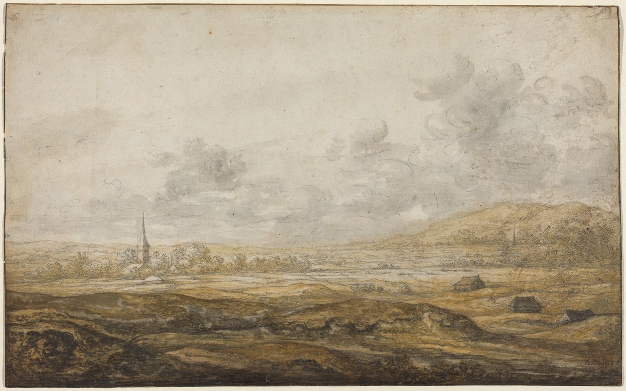 Panorámakép a Rajna mentén alkotó: Aelbert Cuyp