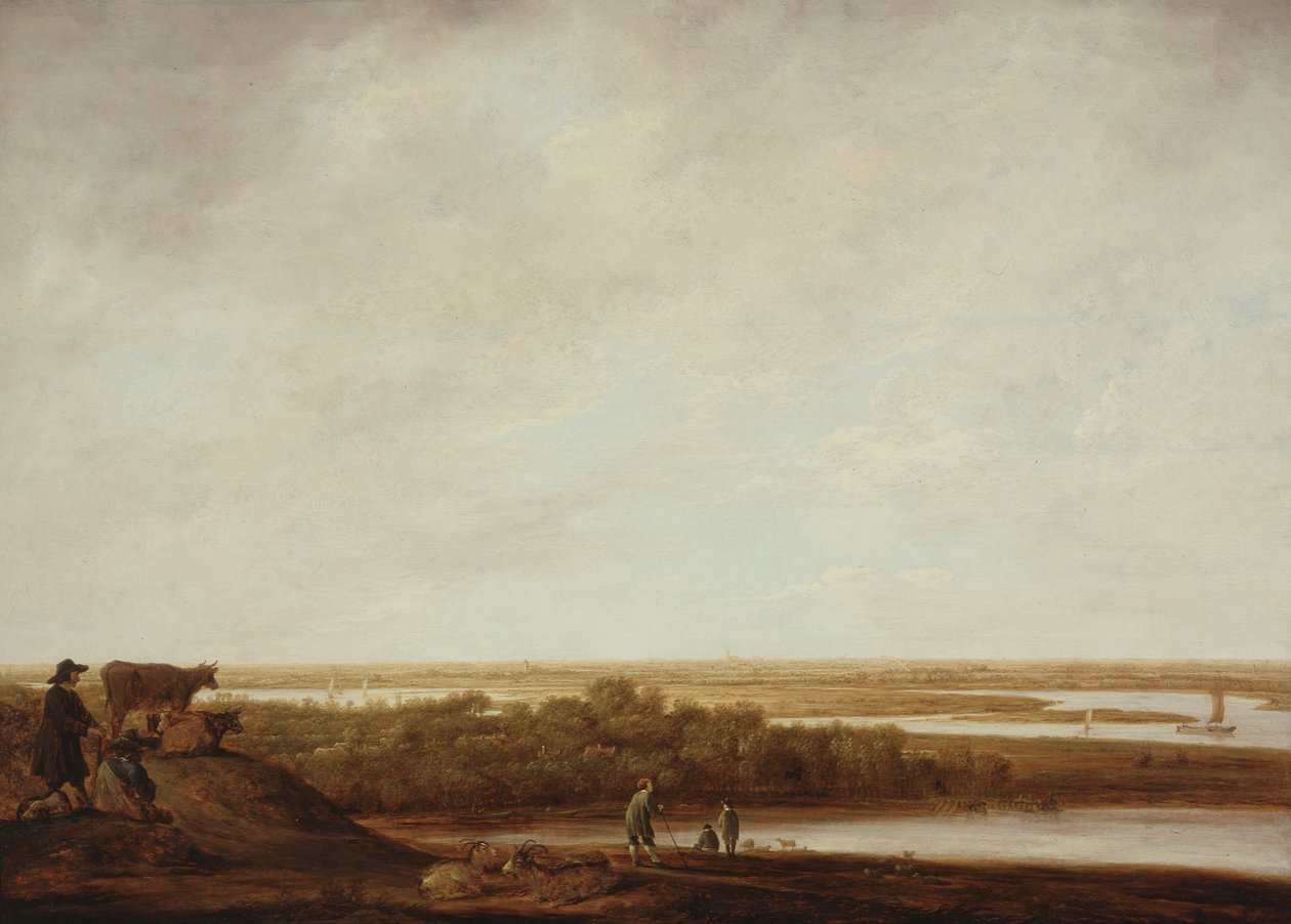 Panoráma tájkép pásztorokkal alkotó: Aelbert Cuyp