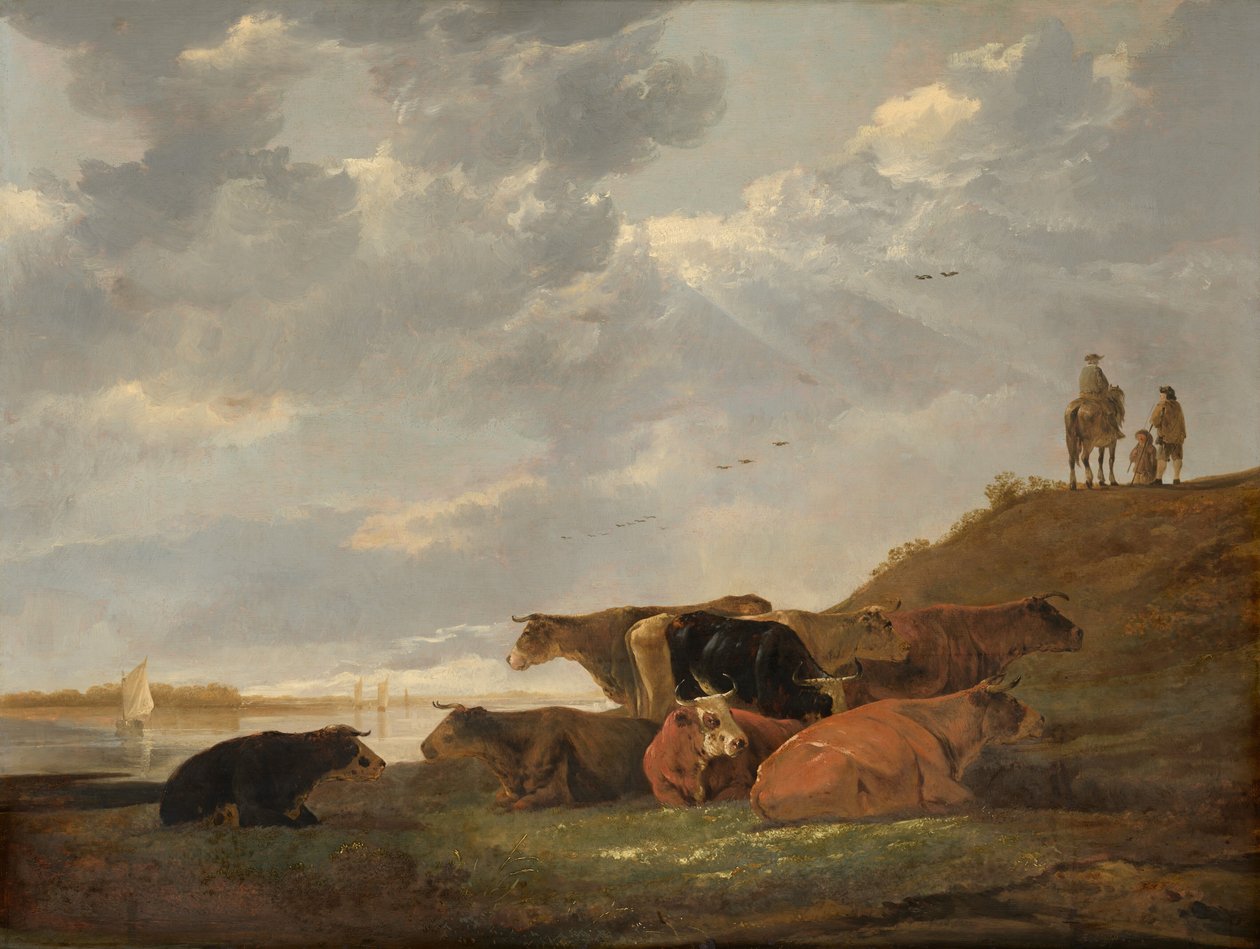 Folyó tájkép tehenekkel alkotó: Aelbert Cuyp