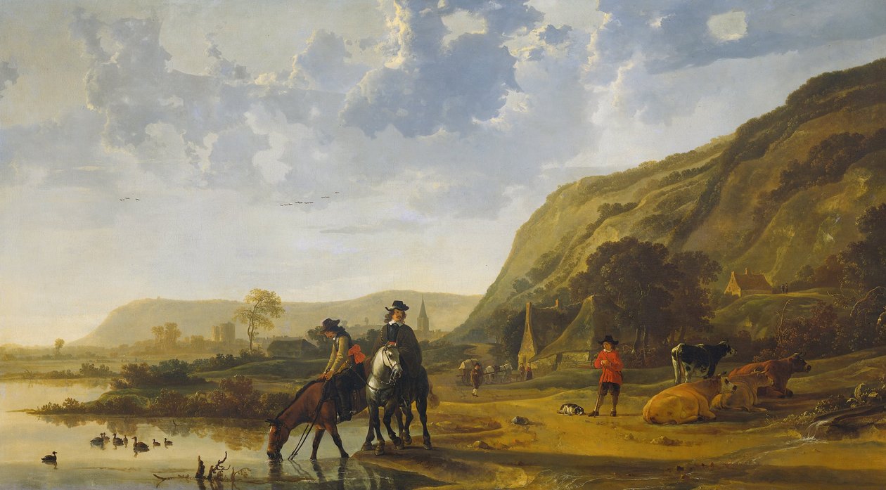 Folyói táj lovasokkal alkotó: Aelbert Cuyp