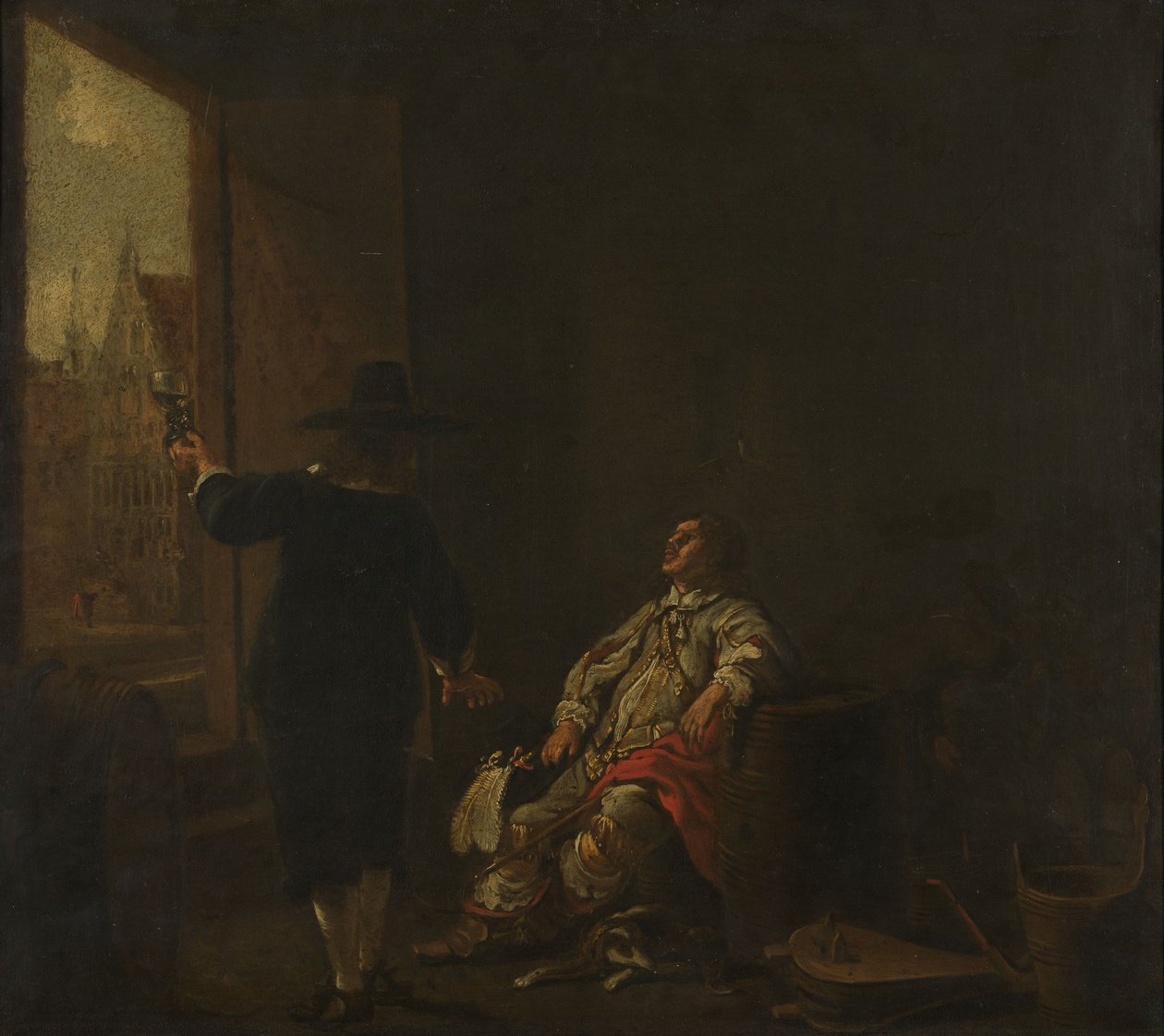 Egy borbolt táblája alkotó: Aelbert Cuyp