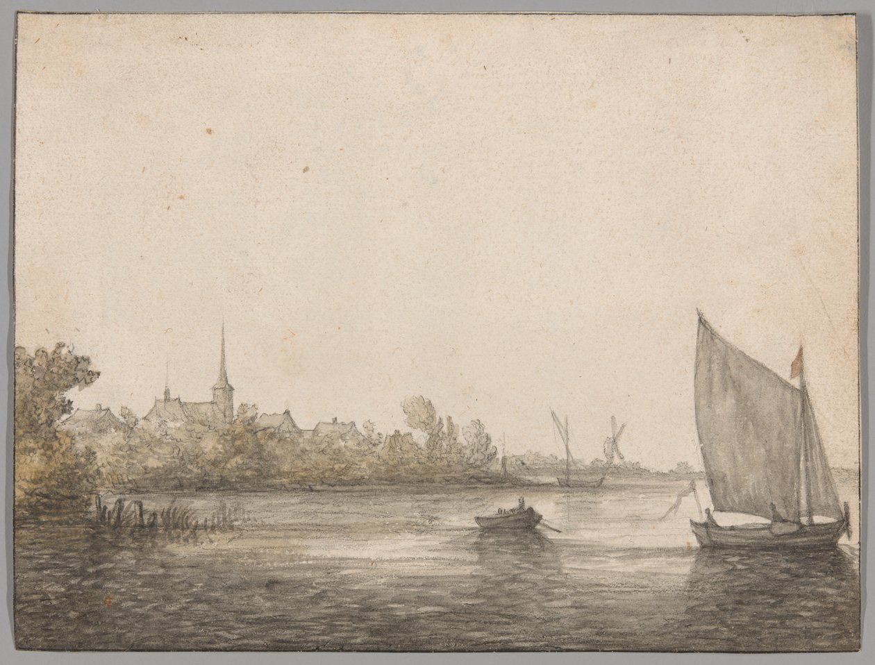 Kilátás az IJsselmonde-ra az Új-Maason keresztül alkotó: Aelbert Cuyp