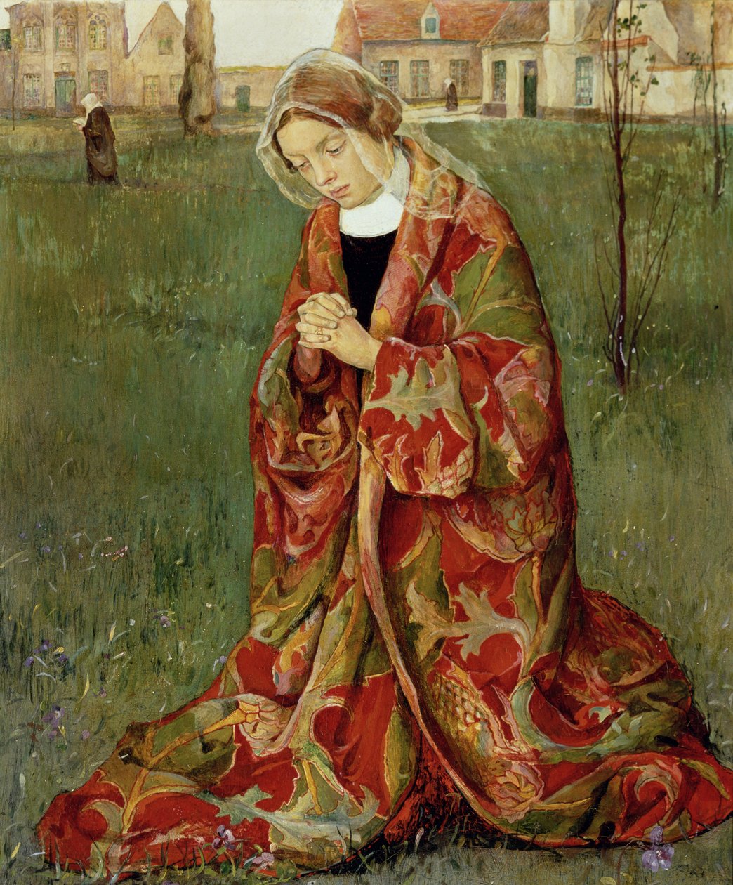 In the Beguinage, 1905 körül (olaj a panelen) alkotó: Aelfred Fahey