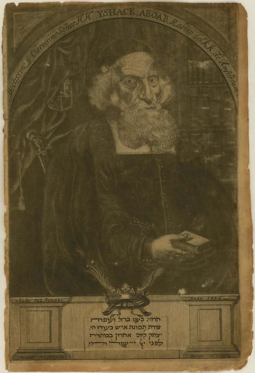 Isaac Aboab da Fonseca portréja 1605-1693, 1681. alkotó: Aernout Naghtegael