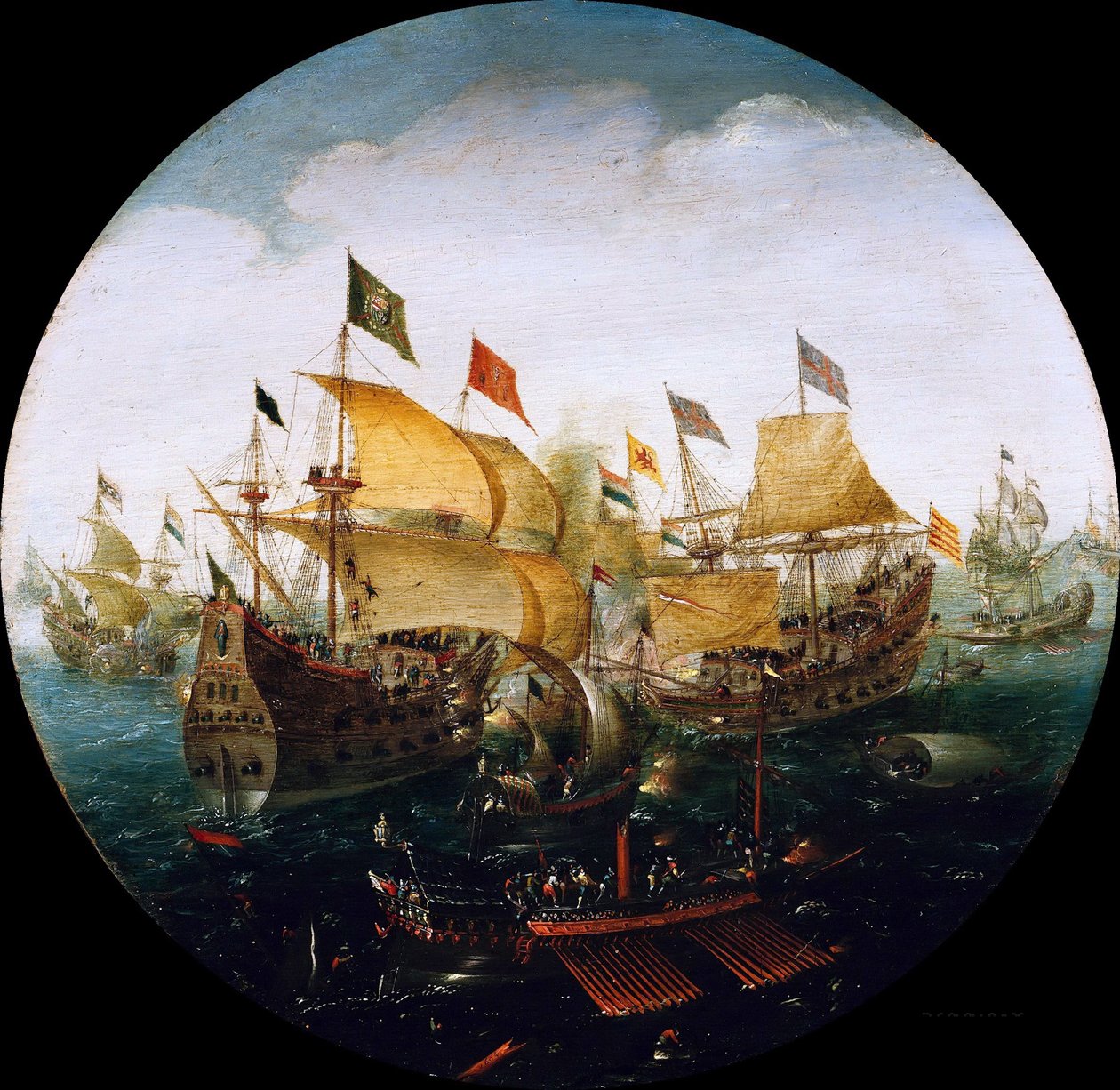 Tengeri csata a holland és a spanyol hajók között, 1604 alkotó: Aert Anthonisz