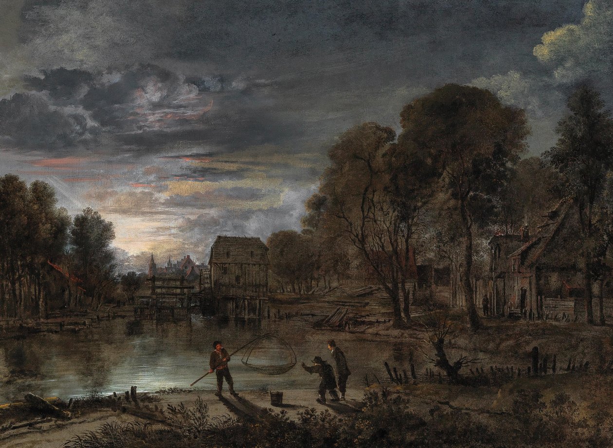 Éjszakai táj halászokkal. alkotó: Aert van der Neer