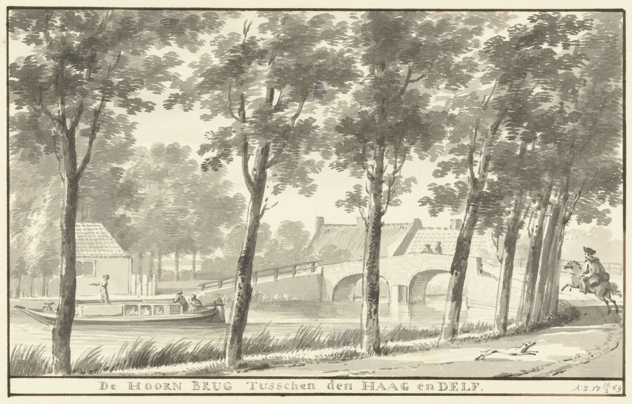 A Hoornbrug Hága és Delft között alkotó: Aert Schouman