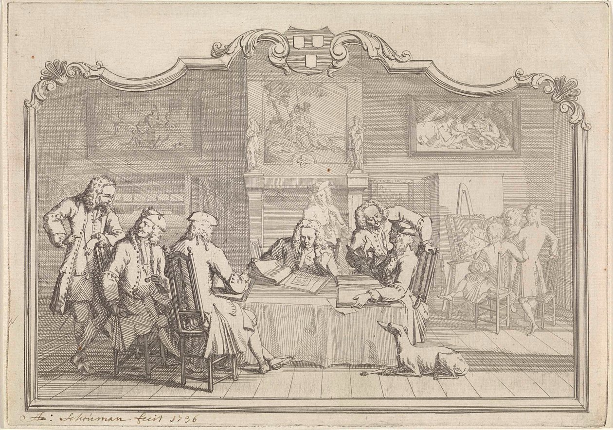 Szent Lukács céhe Dordrechtben, 1736 alkotó: Aert Schouman