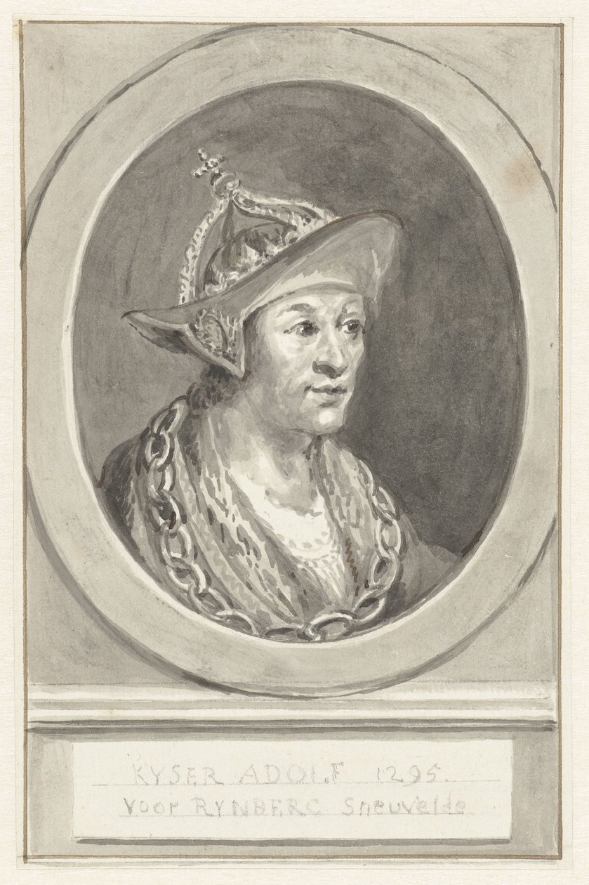VII. Adolf nassaui császár portréja, ovális, jobbra néz alkotó: Aert Schouman